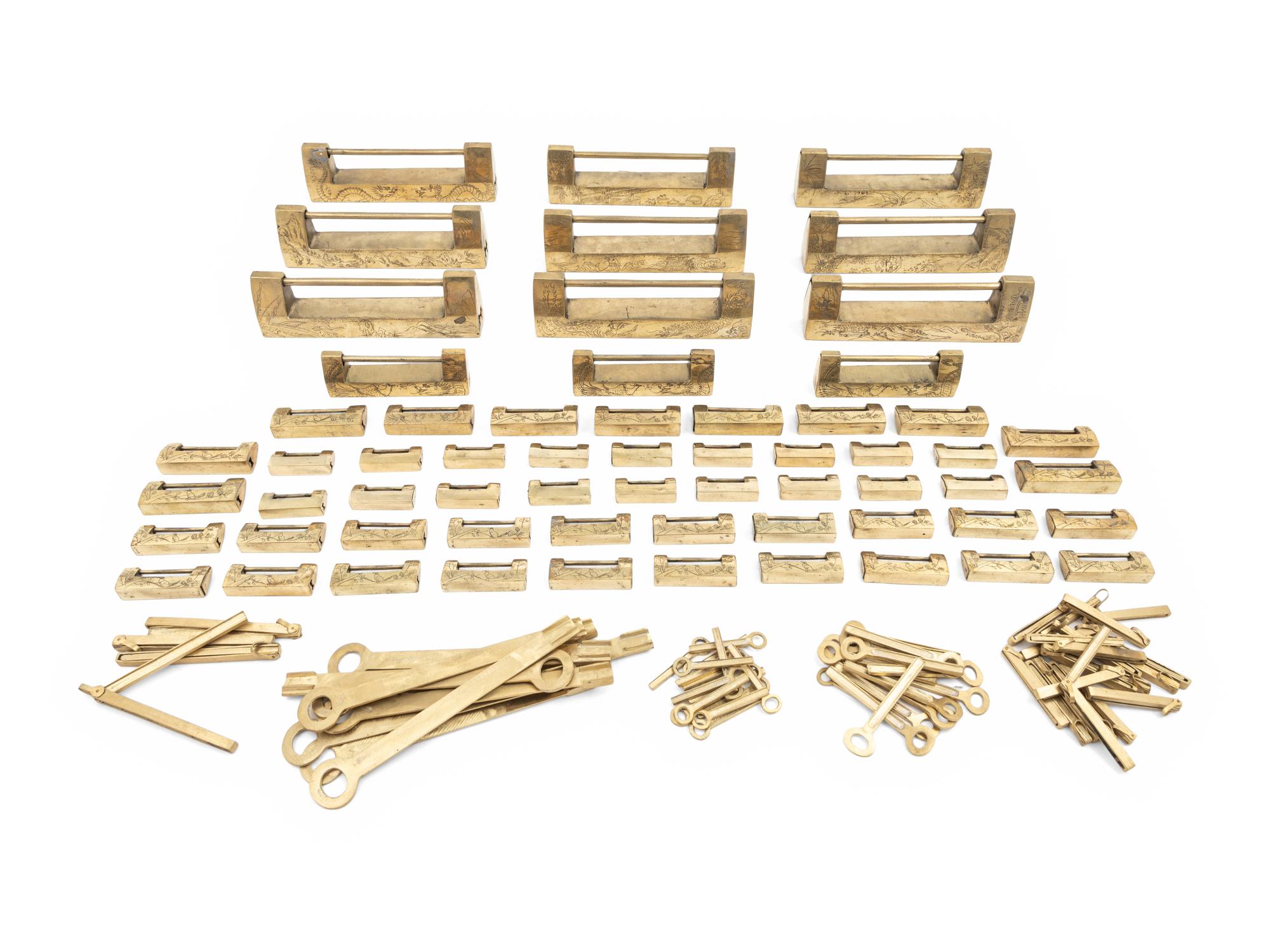 A Group of Chinese Brass Locks