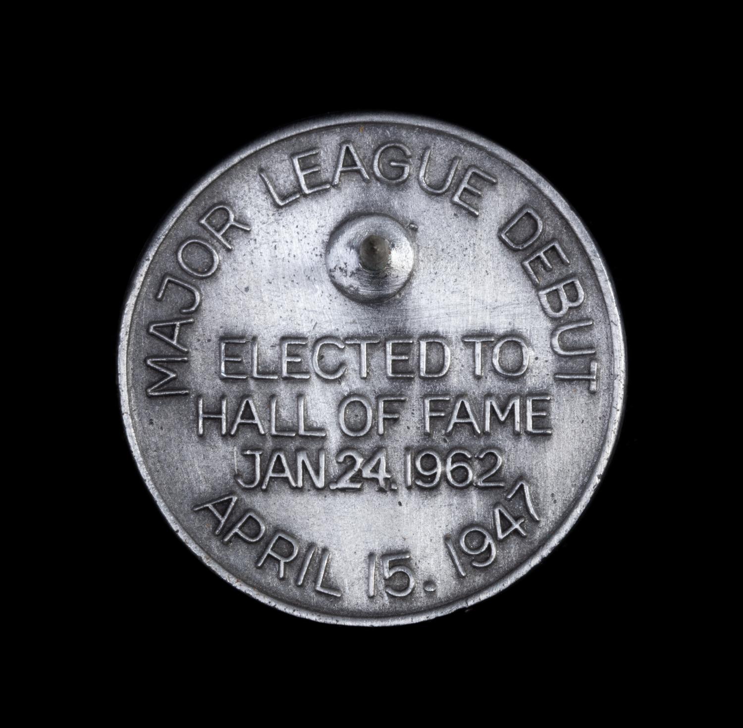 A 1962 Jackie Robinson Hall of Fame Pewter Press Pin