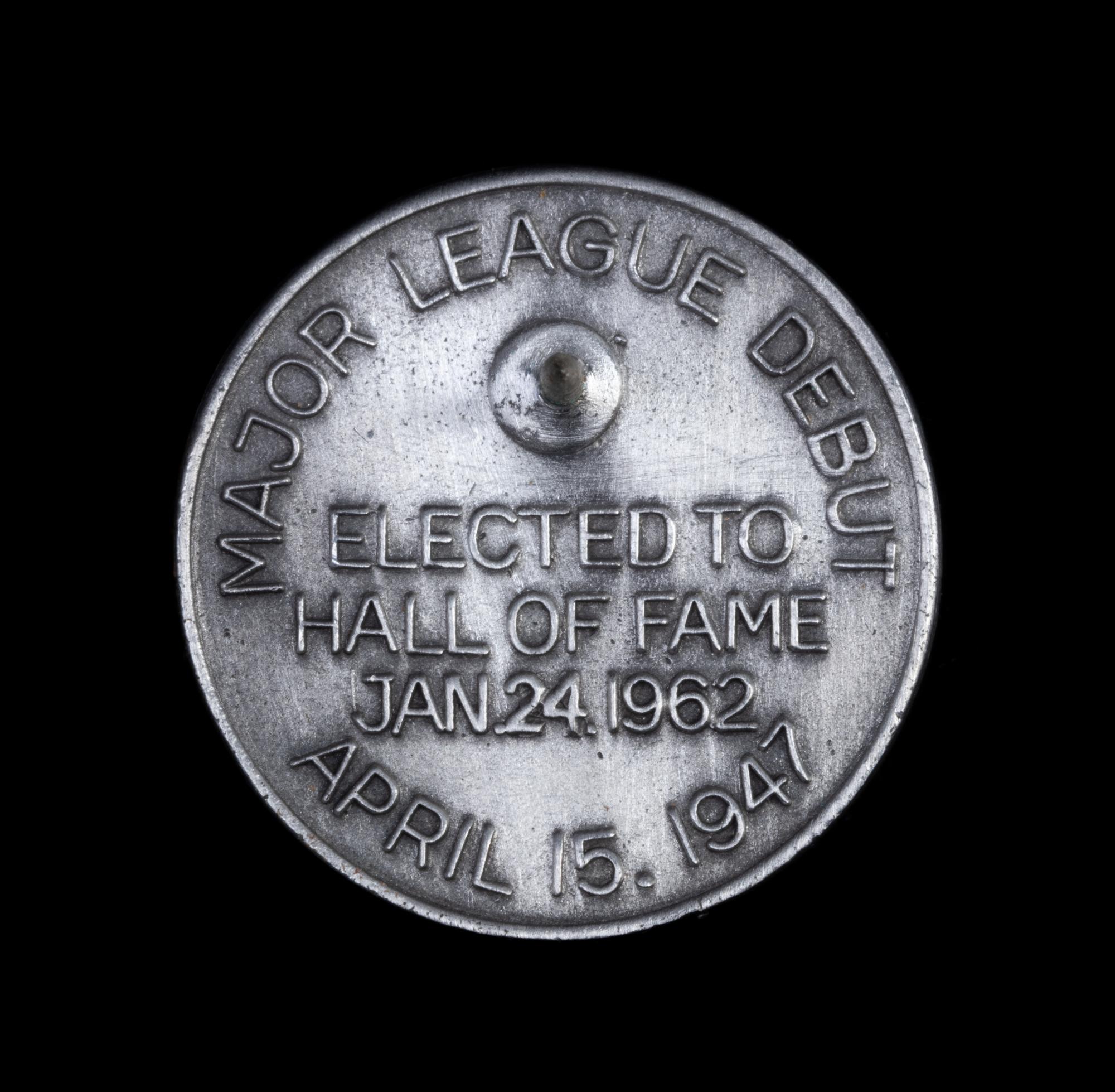 A 1962 Jackie Robinson Hall of Fame Pewter Press Pin