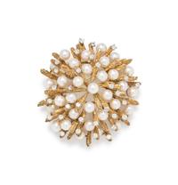 Jack Gutschneider Co., Cultured Pearl and Diamond Brooch