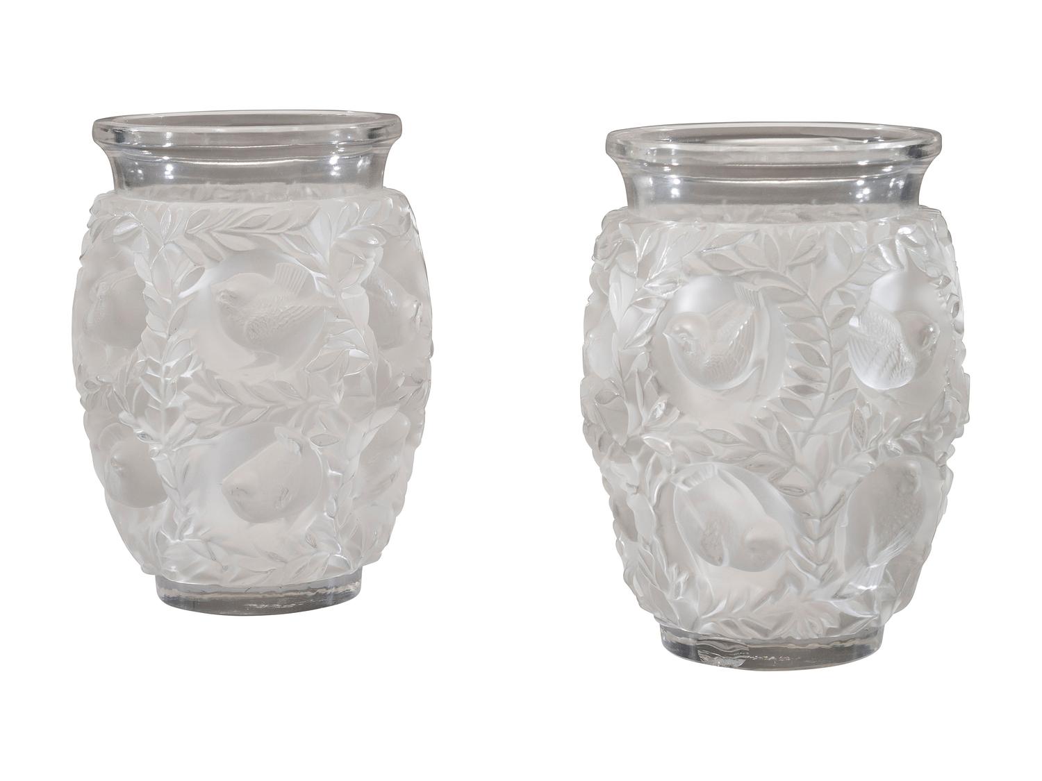A Pair of Lalique Bagatelle Vases