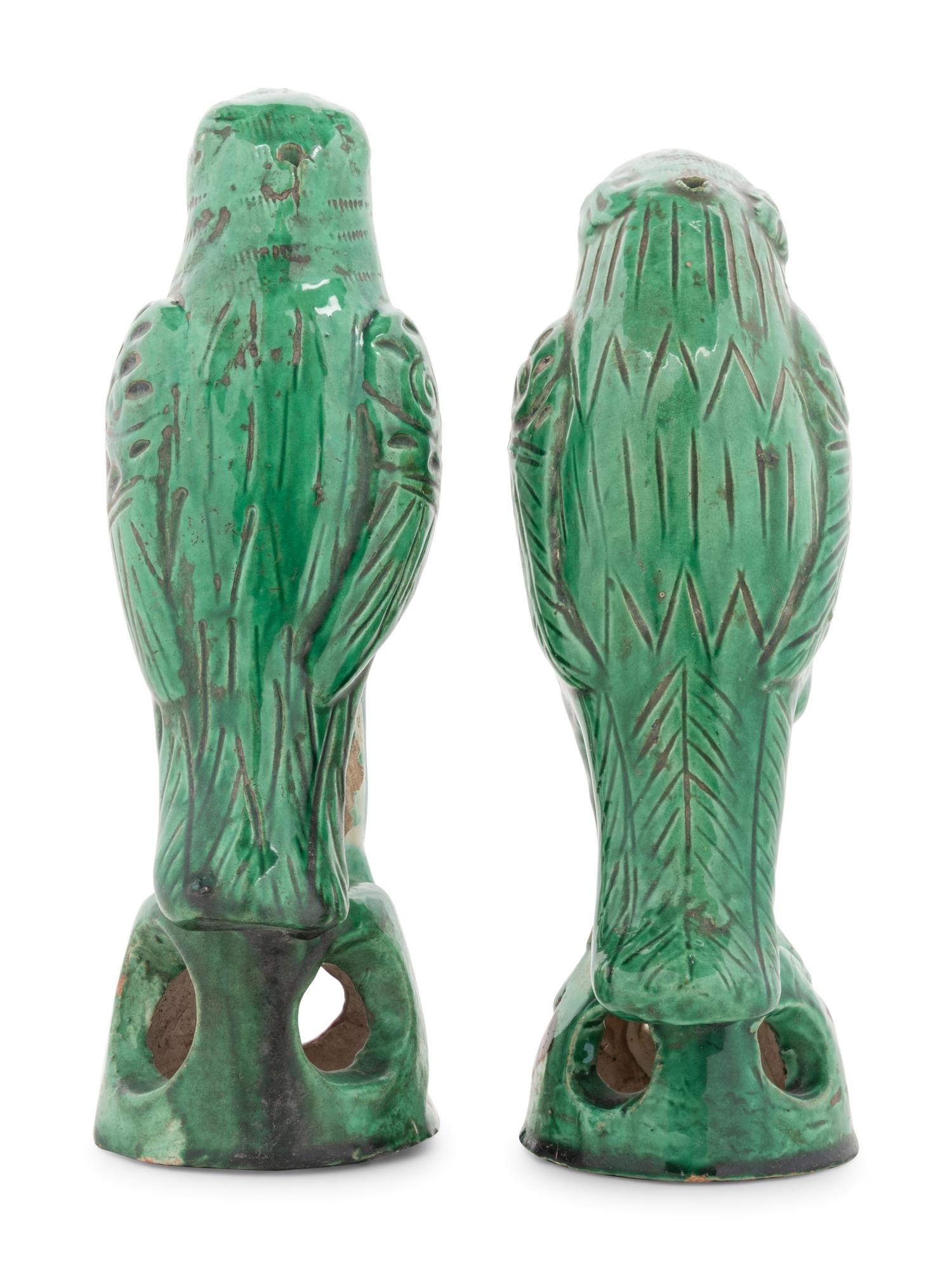 A Near Pair of Chinese Export Porcelain Parrots