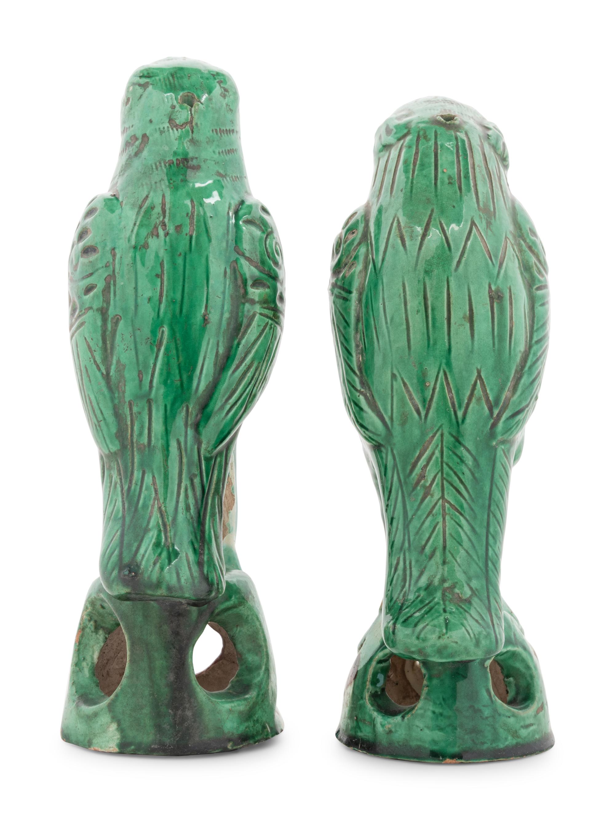 A Near Pair of Chinese Export Porcelain Parrots