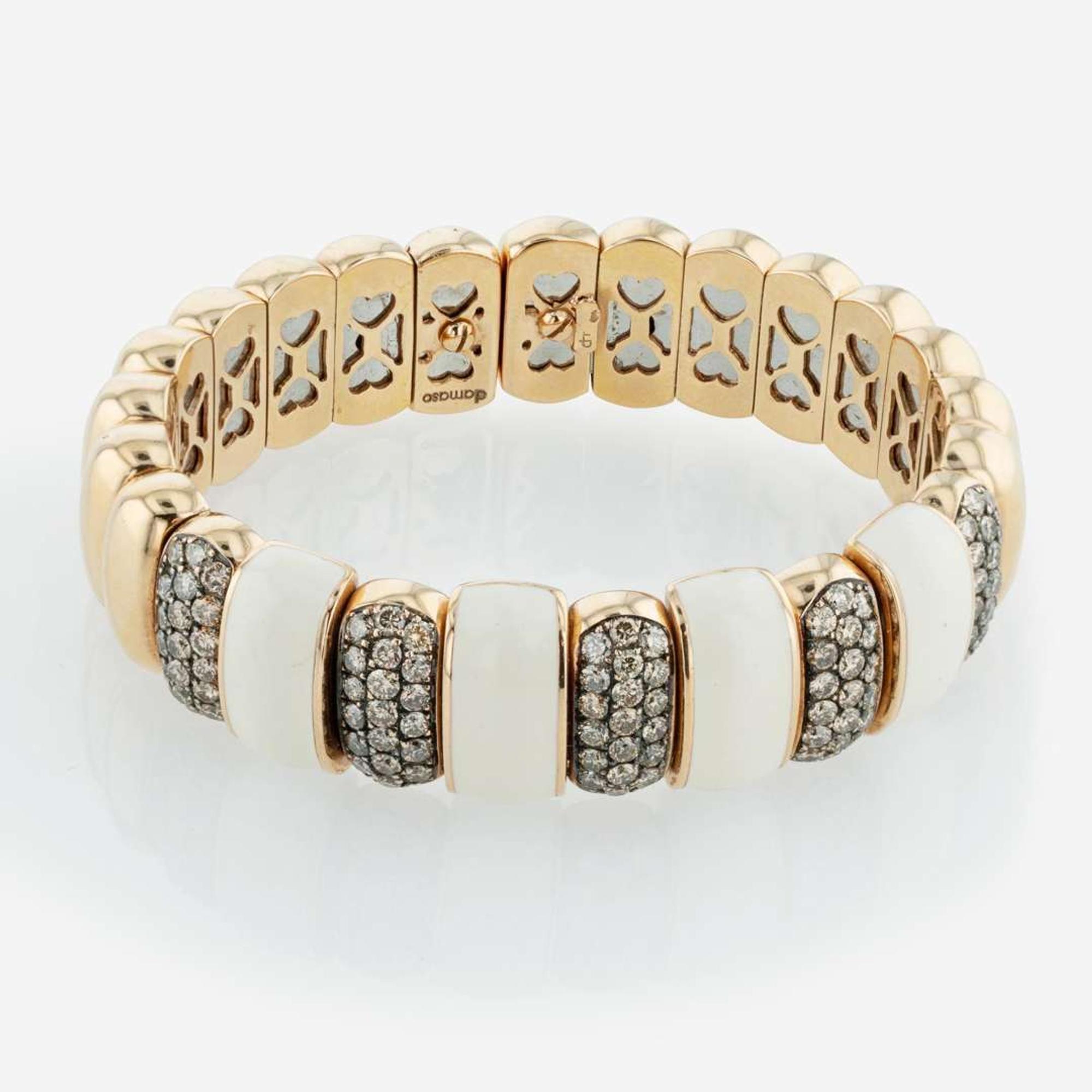18K Rose Gold Damaso Martinez Diamond Bangle Bracelet Spain