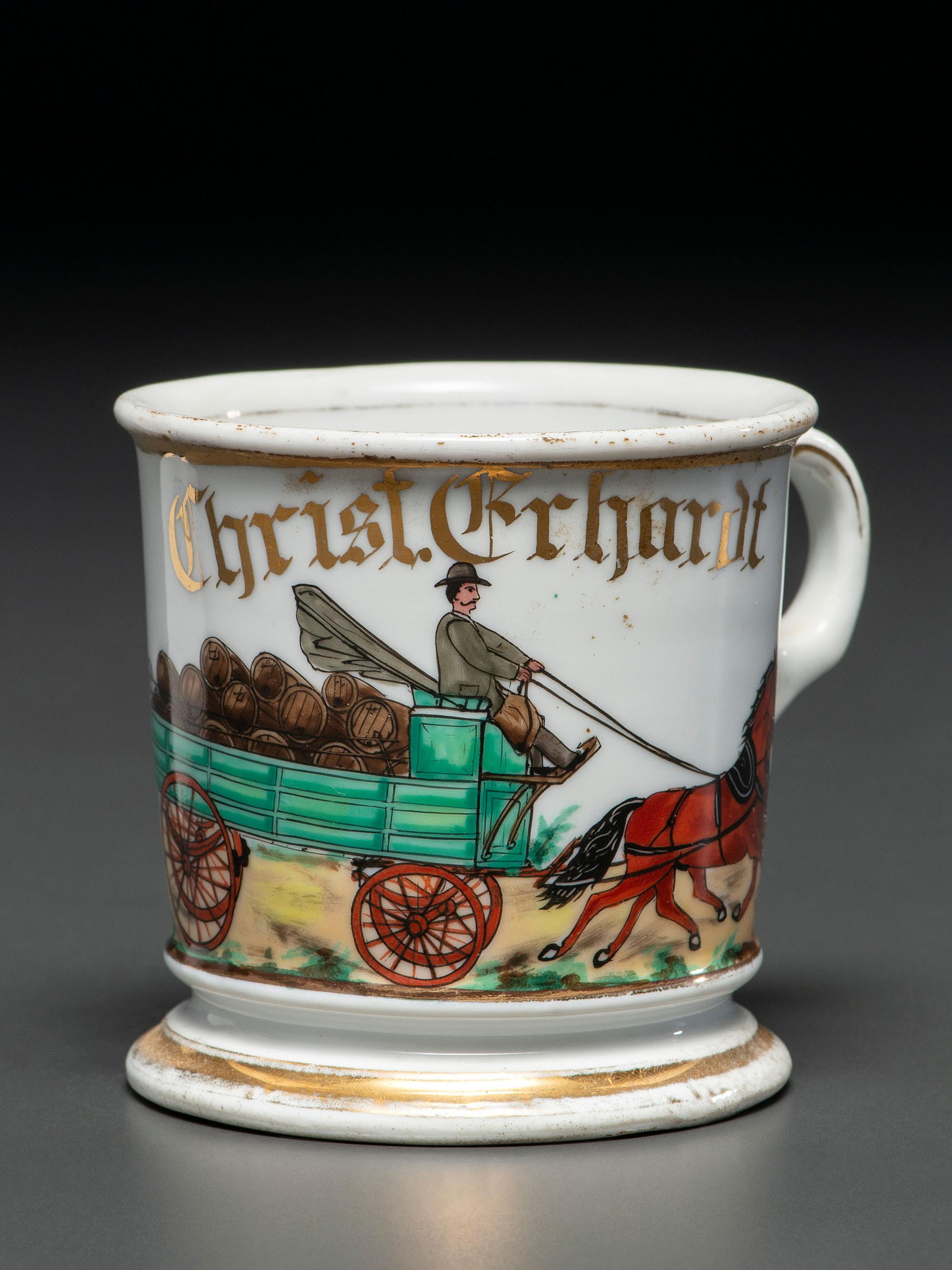 A Brewery Deliveryman's Porcelain Occupational Shaving Mug