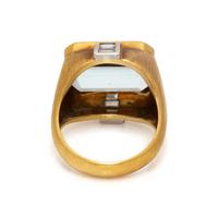 BORIS LEBEAU, AQUAMARINE AND DIAMOND RING