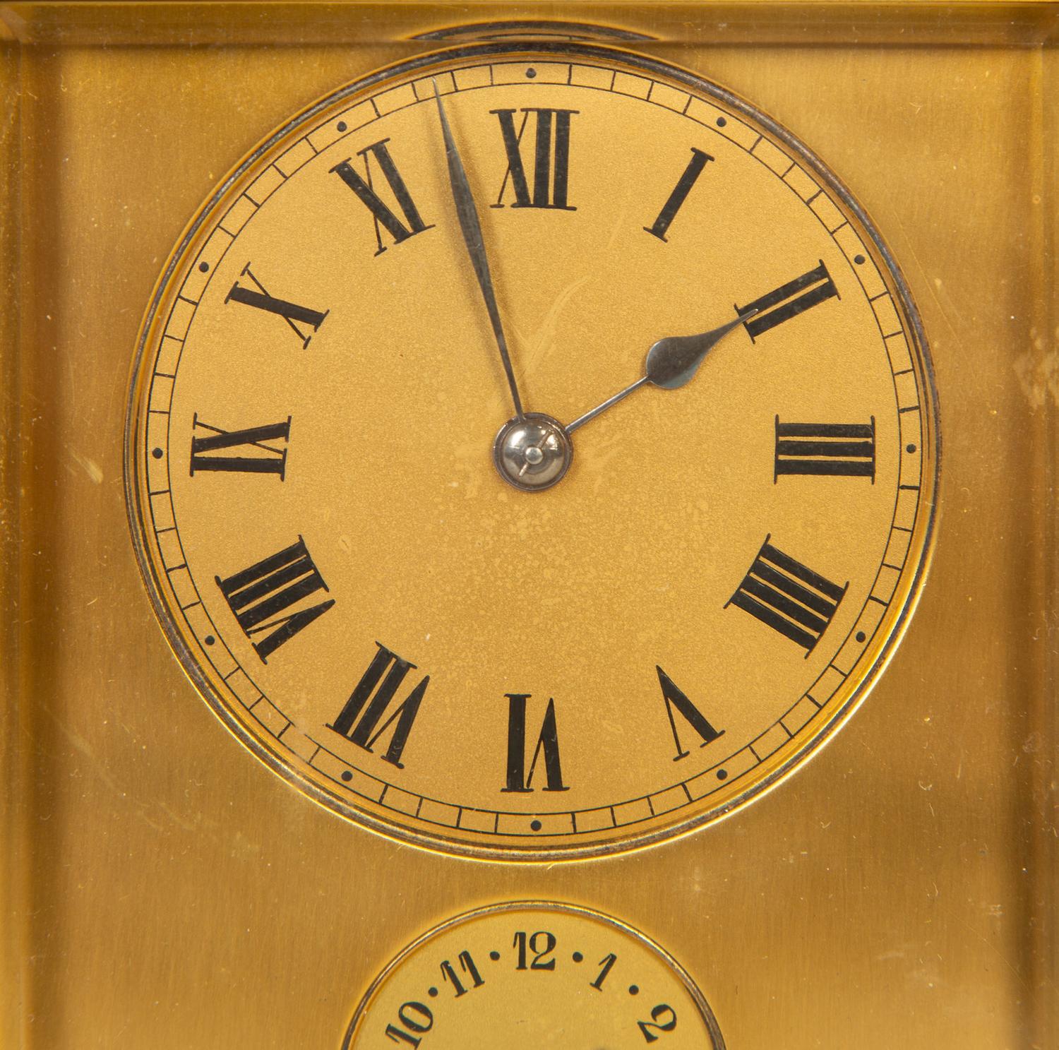 A French Bronze Repeating Carriage Clock with Aiguilles Movement