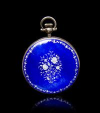 A Sterling Silver and Enamel Hunter Case Pocket Watch, Comor,