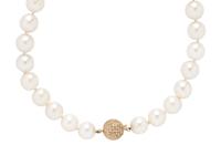 CULTURED PEARL AND DIAMOND NECKLACE