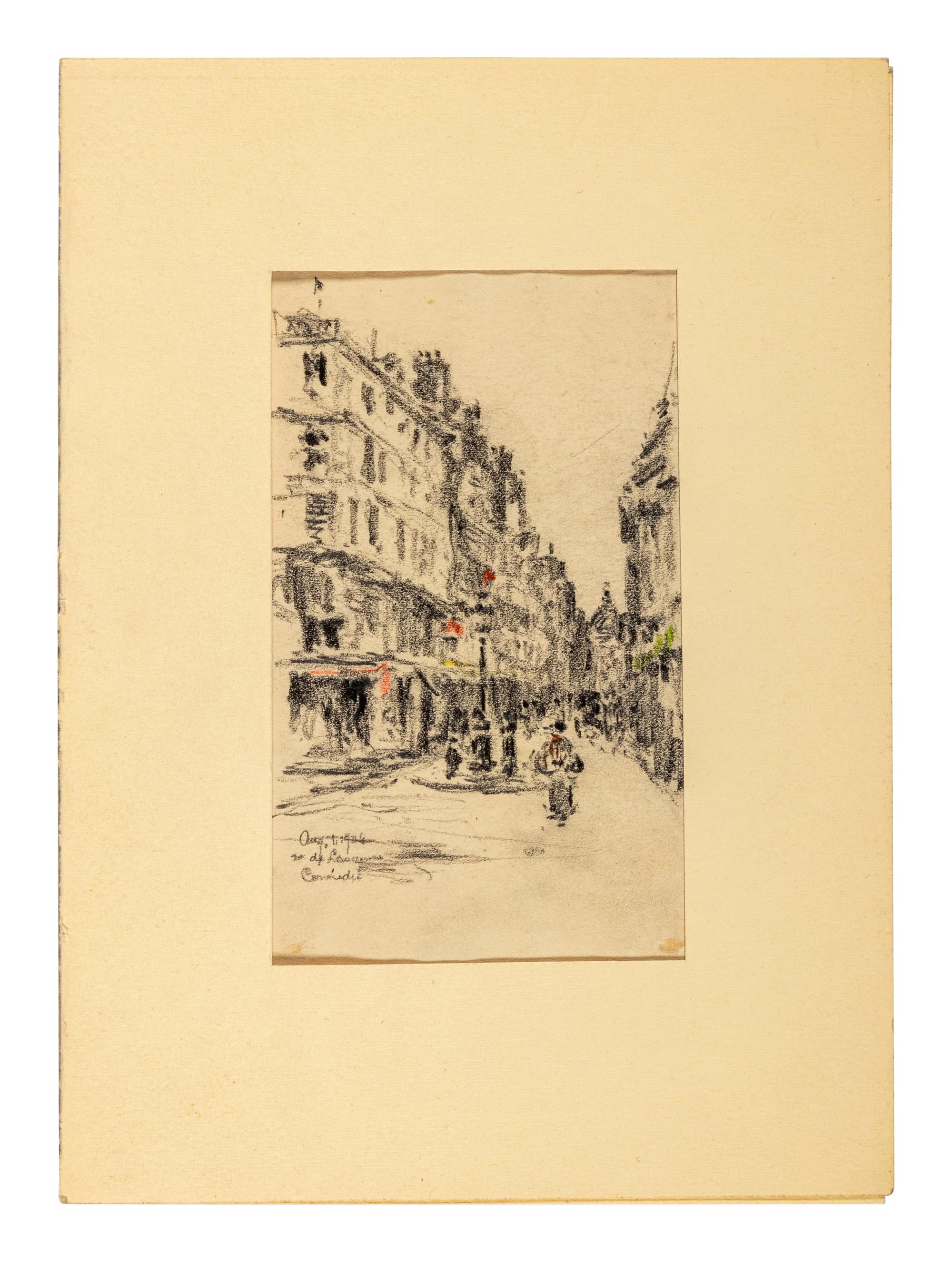 Parisian Street Scene with the Comédie-Française in the Distance