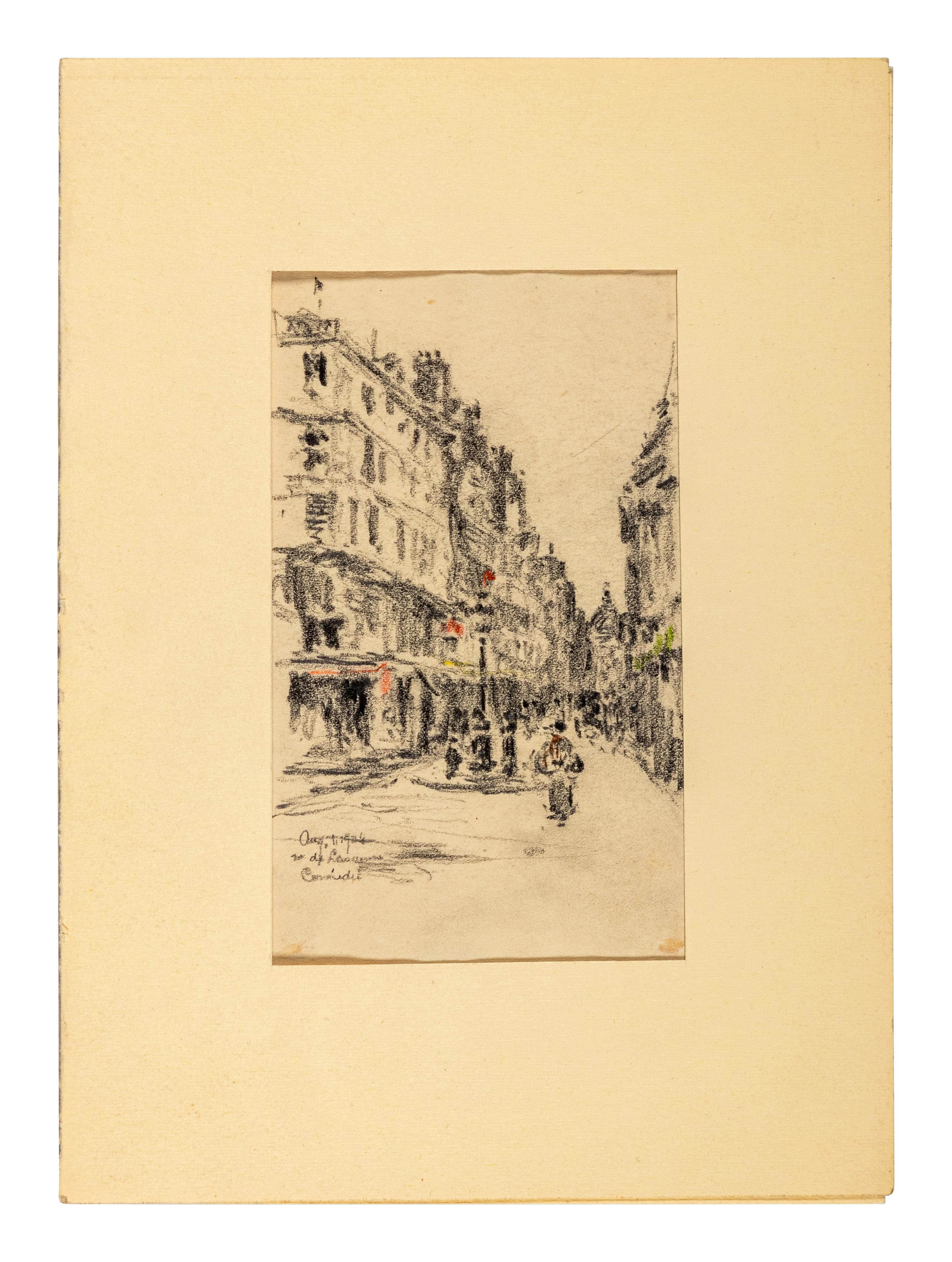 Parisian Street Scene with the Comédie-Française in the Distance