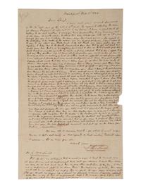 [ENSLAVEMENT] Letter detailing plans to convey slaves to a southern plantation. Frankfort, KY, 1844.