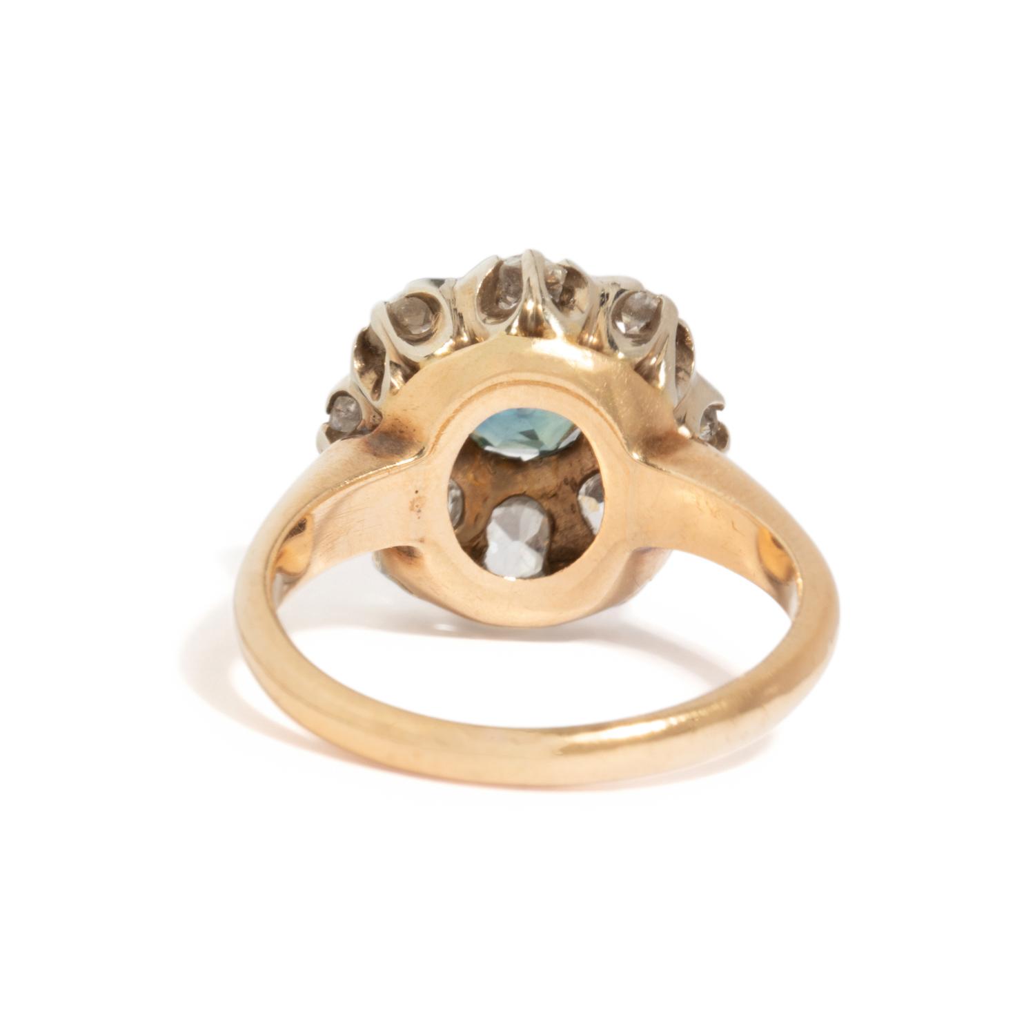 ANTIQUE, SAPPHIRE AND DIAMOND RING