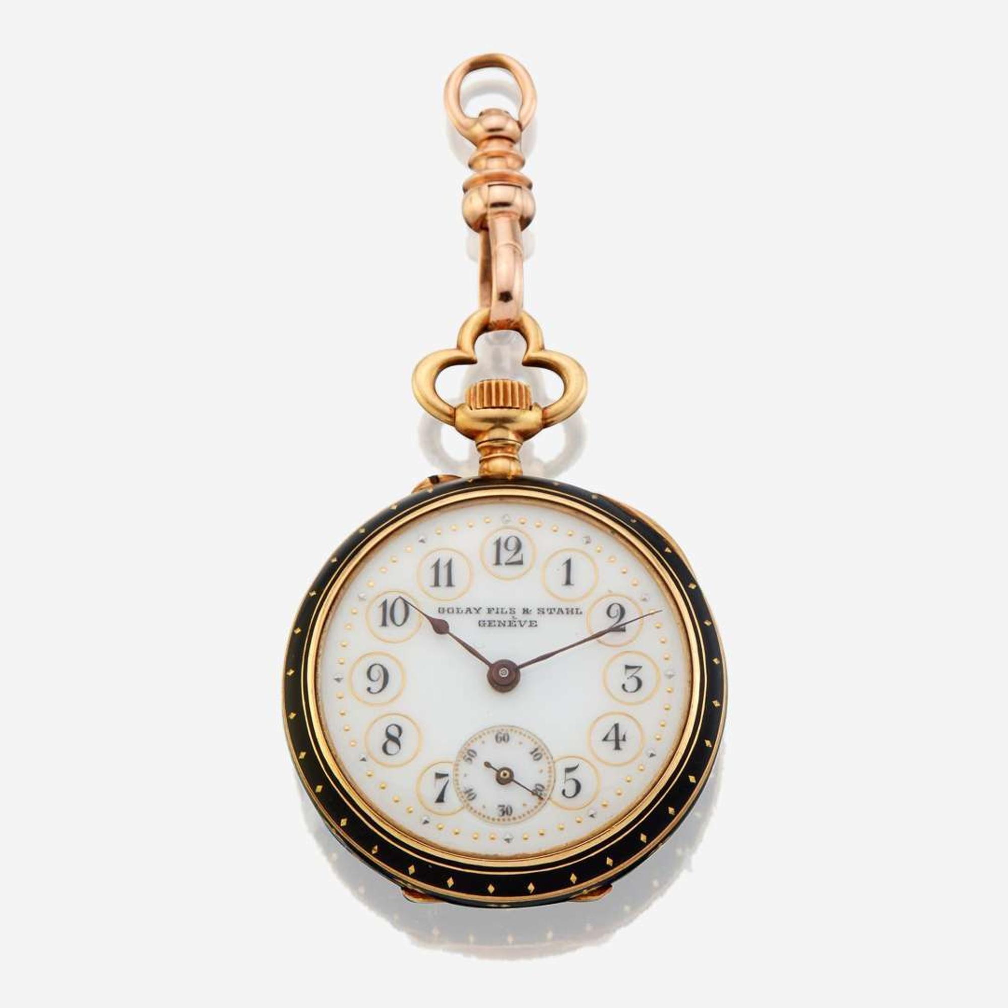 A lady's openface gold pocket watch, Golay Fils & Stahl Geneve
