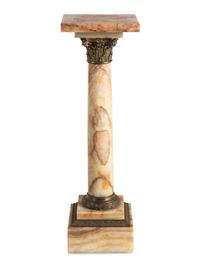 A Continental Gilt Bronze Mounted Onyx Pedestal