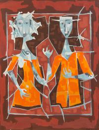 Cundo Bermudez, (Cuban, 1914-2008), Couple, 1958