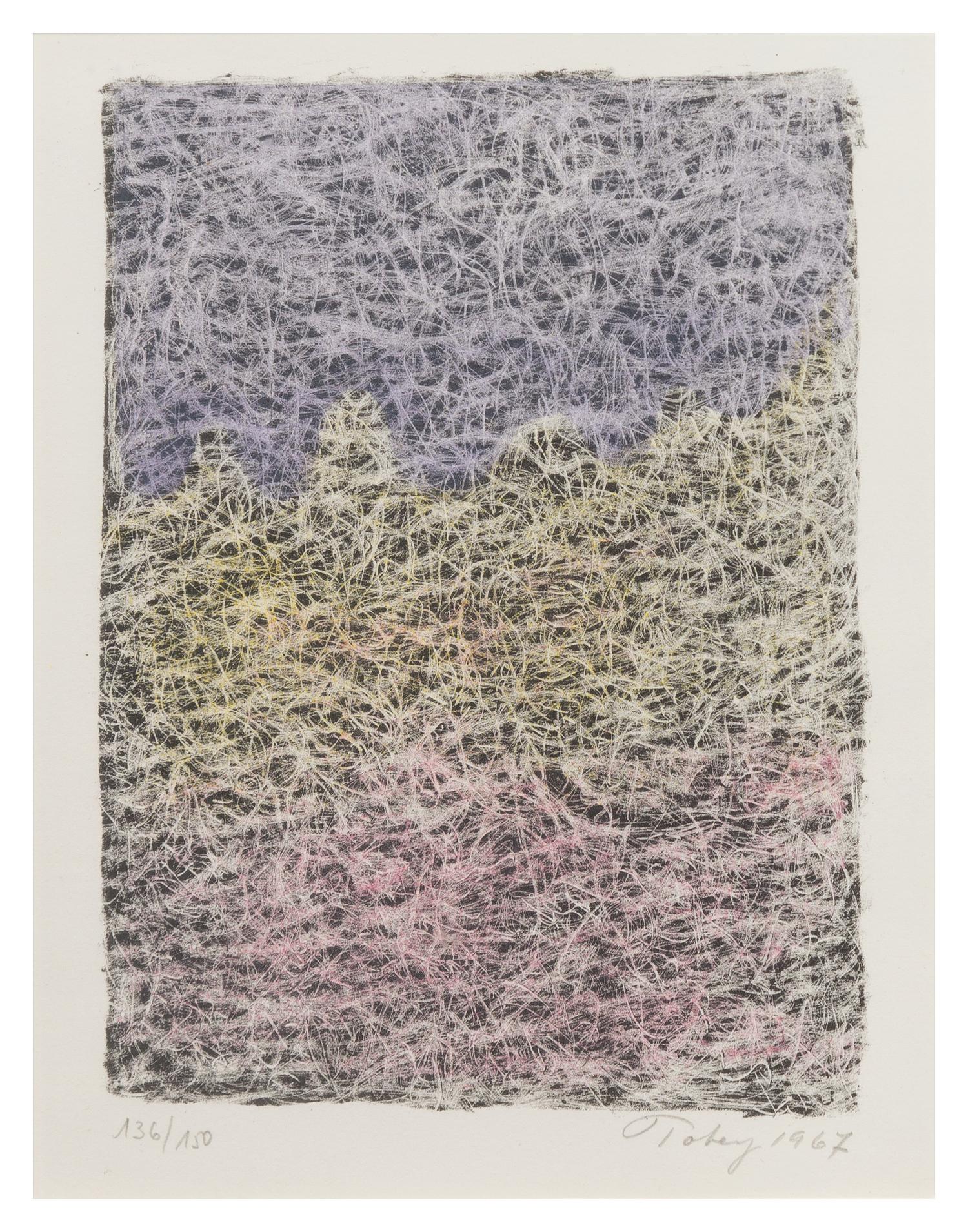 Marl Tobey, (American, 1890-1976), Composition. Limited, signed.