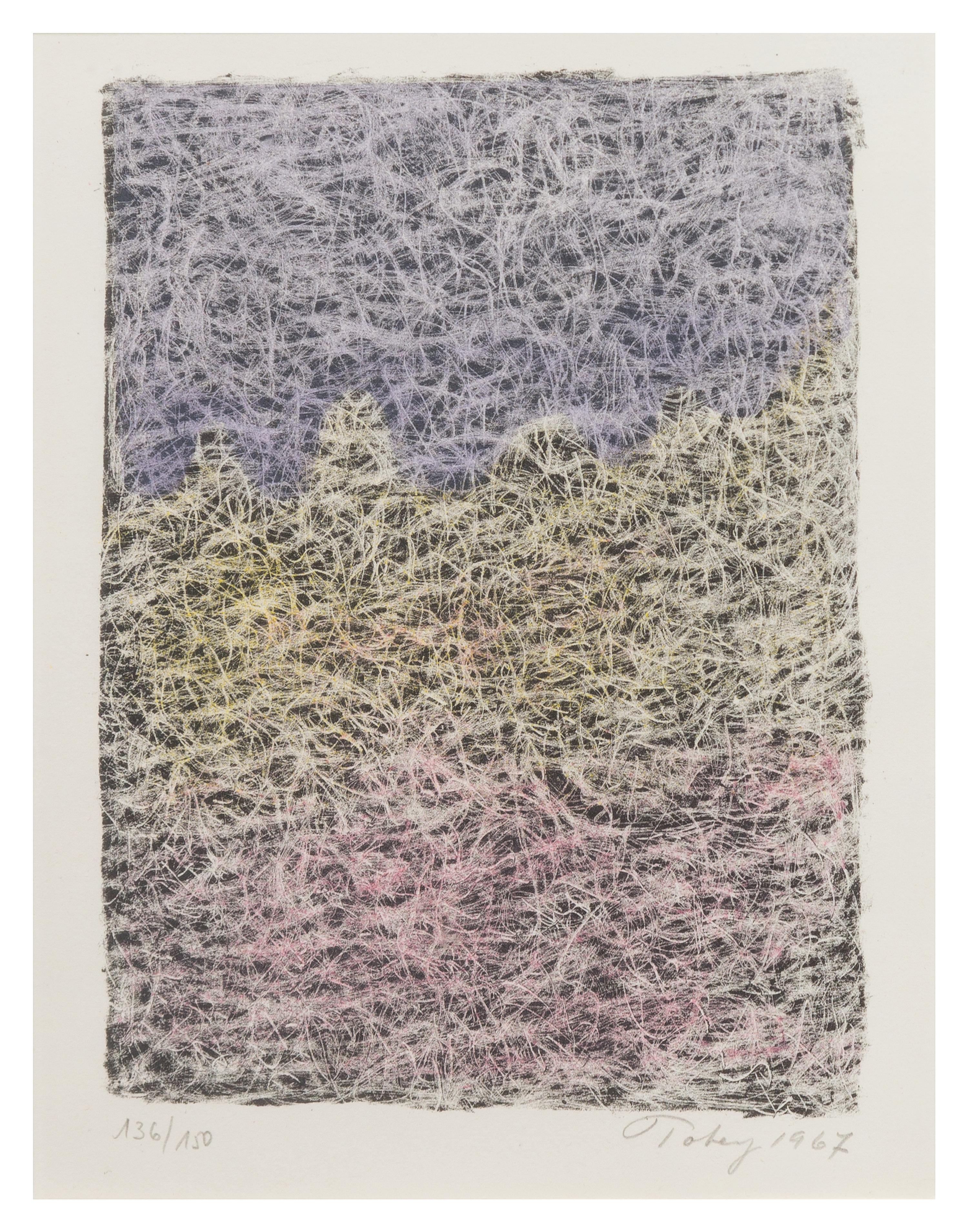 Marl Tobey, (American, 1890-1976), Composition. Limited, signed.