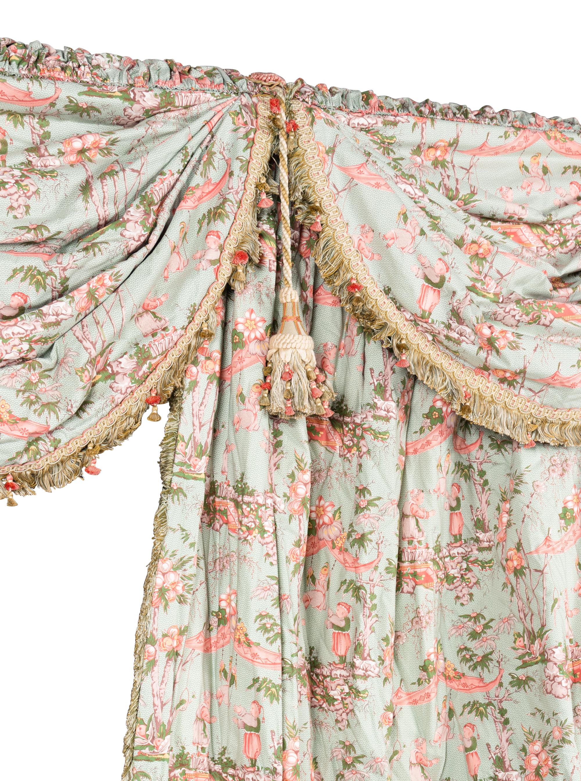A Pair of Drapery Panels and a Valance