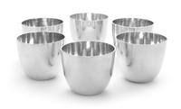A Set of Six American Silver Cups, Crichton & Co. Ltd., New York, NY, each having a spot-hammered finish.