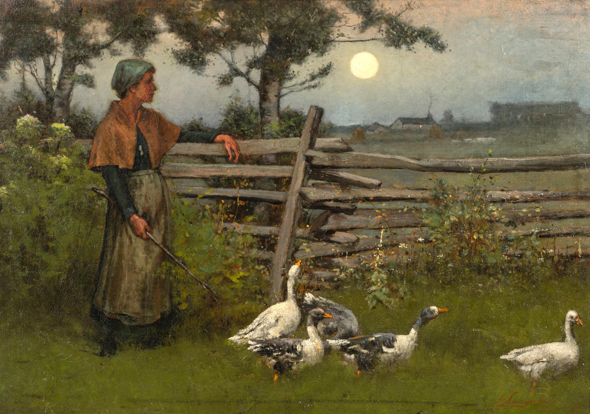 Woman with Geese