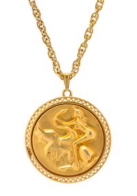 A Gold Plated 'Leda and the Swan' Pendant, Salvador Dali,
