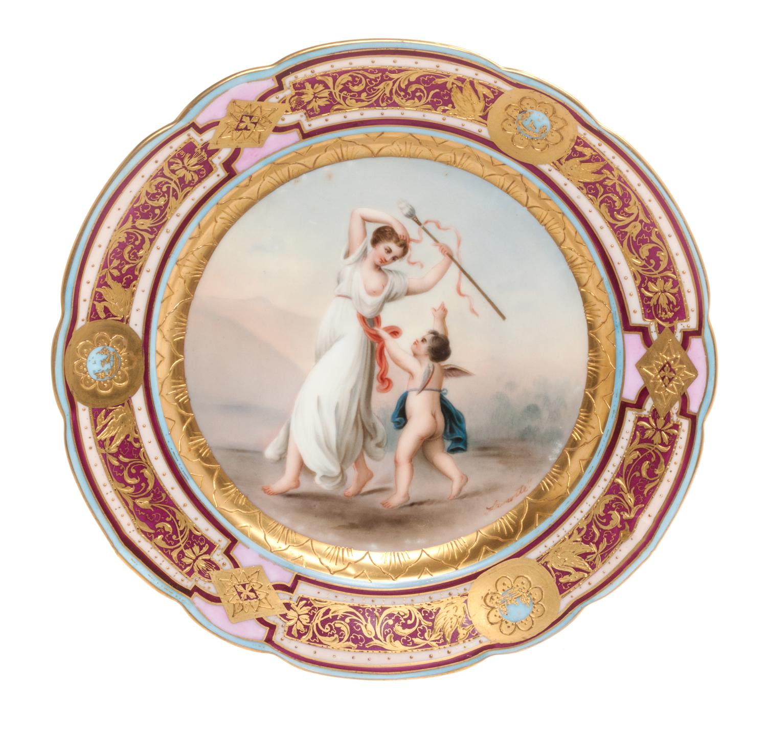 A Royal Vienna Cabinet Plate Diameter 8 3/8 inches.