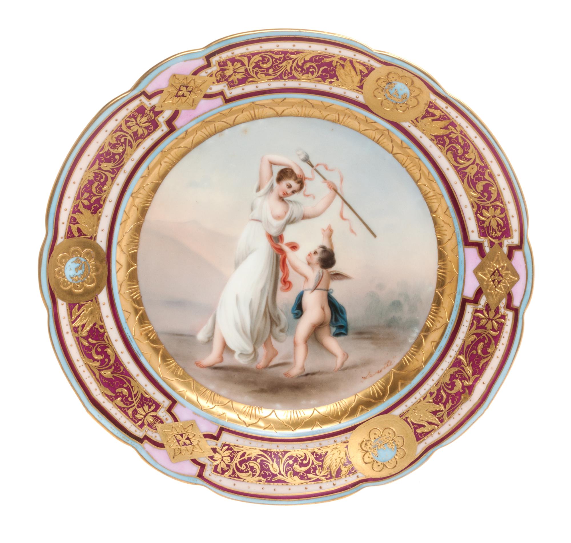 A Royal Vienna Cabinet Plate Diameter 8 3/8 inches.