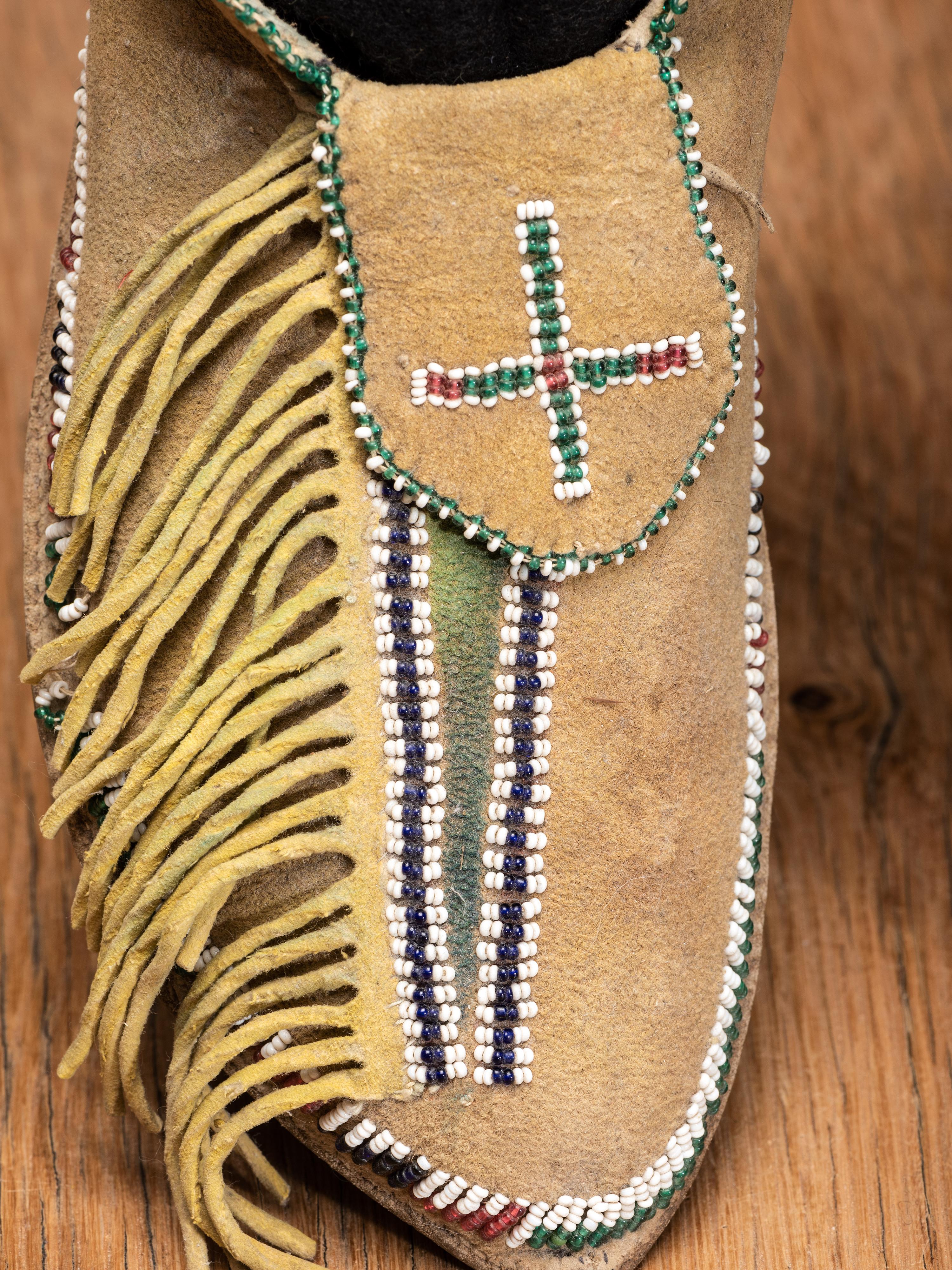 Comanche Beaded Hide Moccasins
