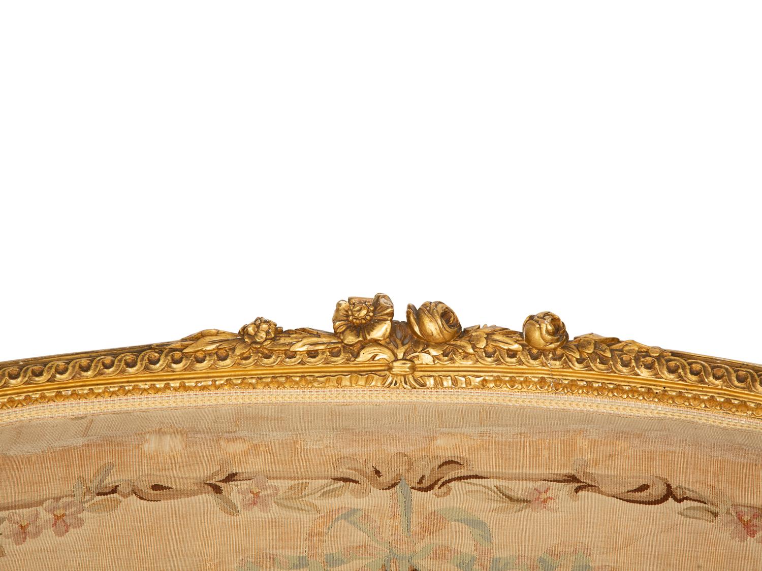 A Louis XVI Style Giltwood Three-Piece Seating Suite