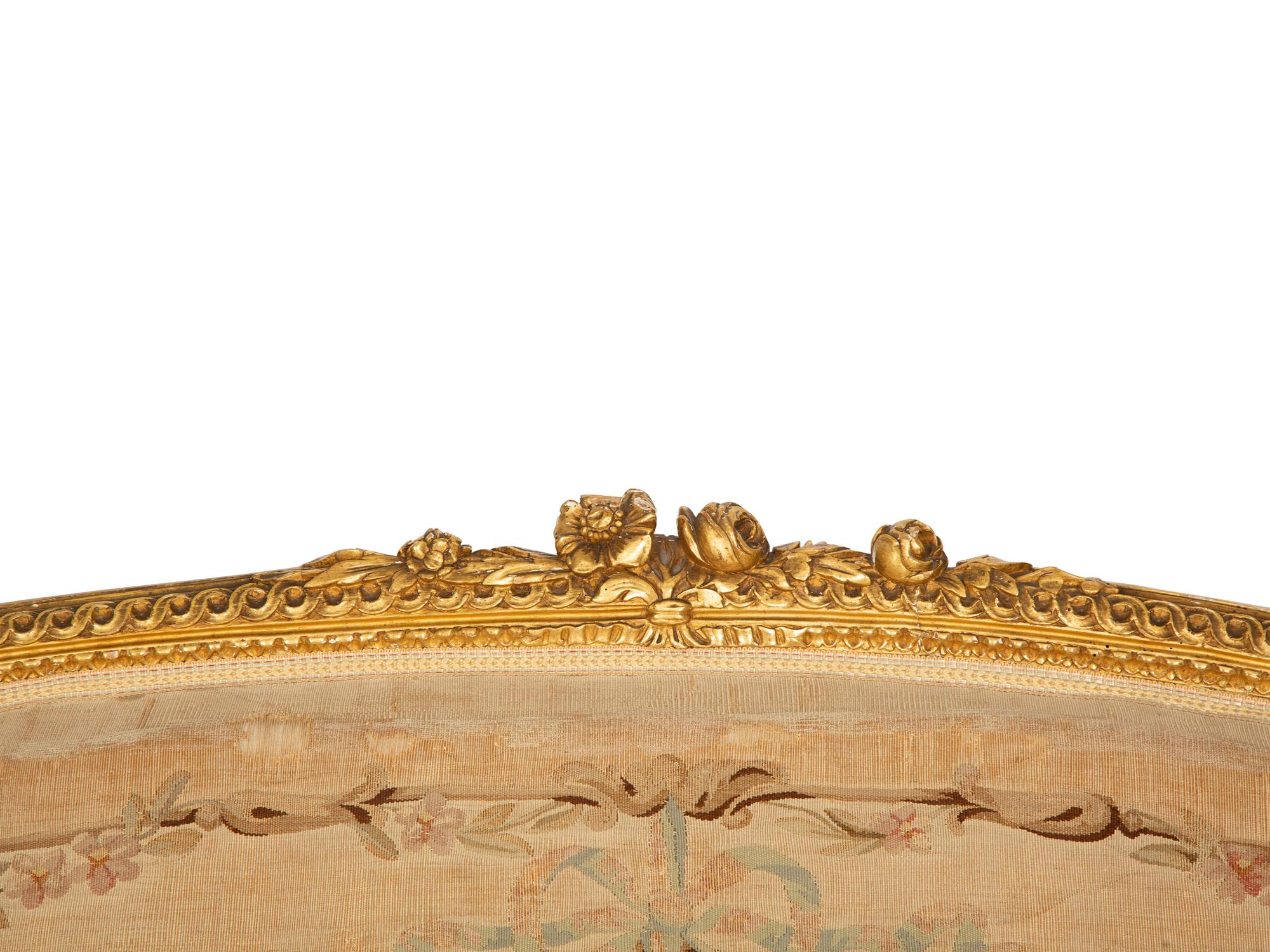 A Louis XVI Style Giltwood Three-Piece Seating Suite