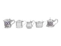 A Group of Silver Mustard Jars