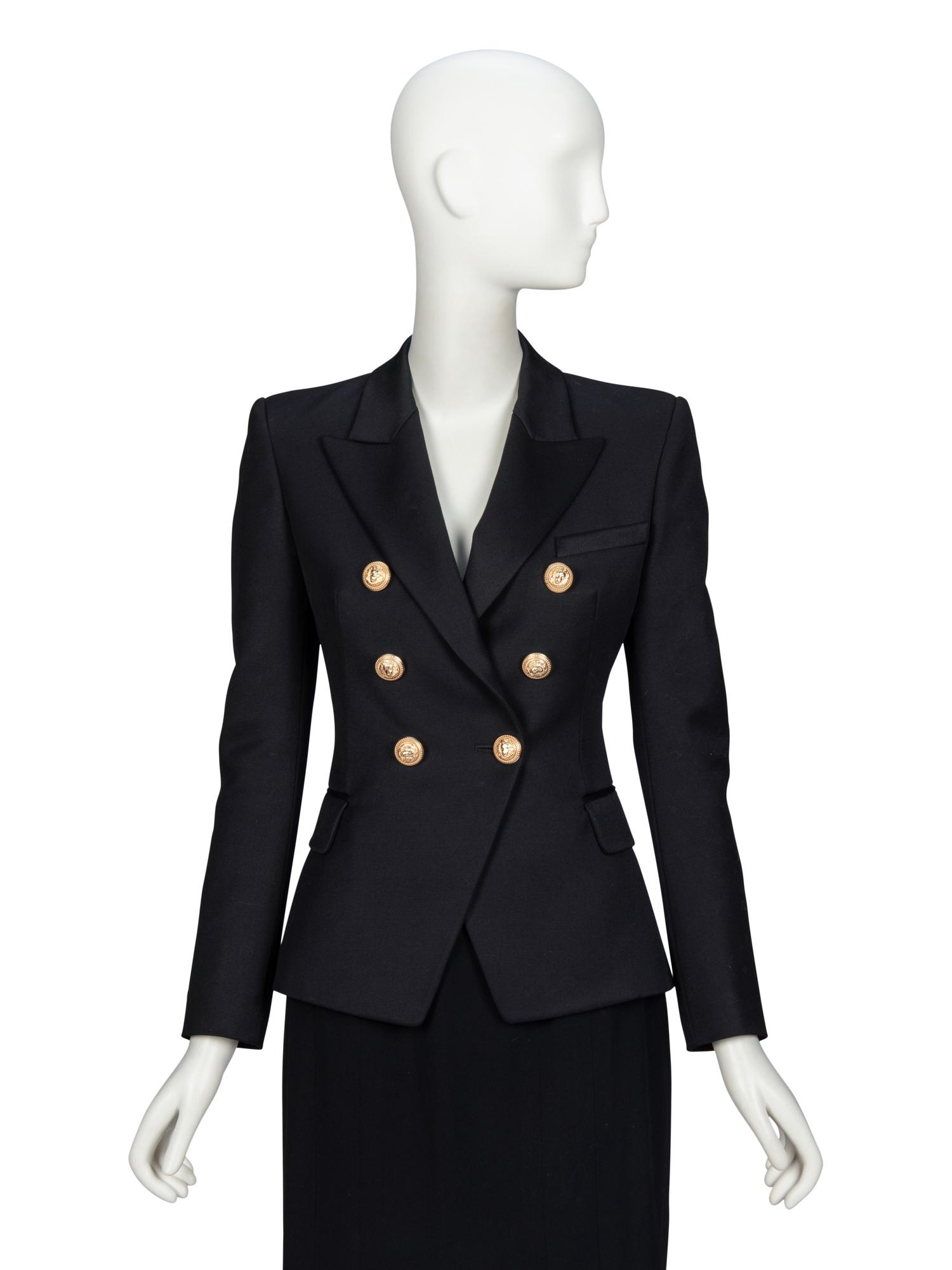 BALMAIN, FITTED BLACK BLAZER