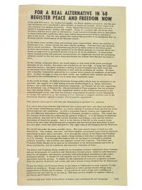 [CIVIL RIGHTS]. The peace and freedom party needs 500 volunteers to work full time on the registration drive over Christmas vacation. Berkeley, CA: Berkeley Litho Service, 1968.
