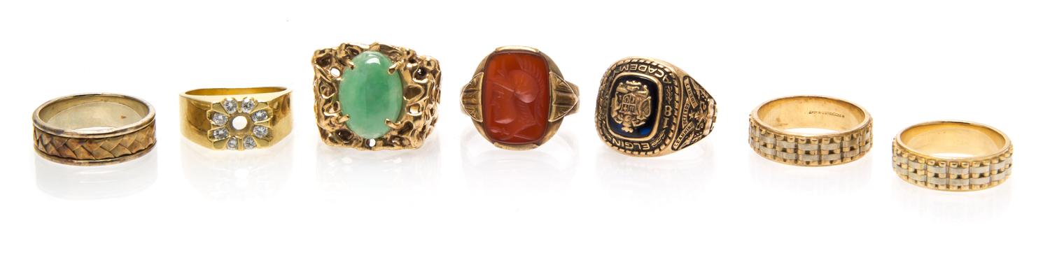 A Collection of Yellow Gold and Multi Gem Rings, 45.90 dwts.