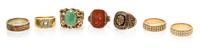 A Collection of Yellow Gold and Multi Gem Rings, 45.90 dwts.