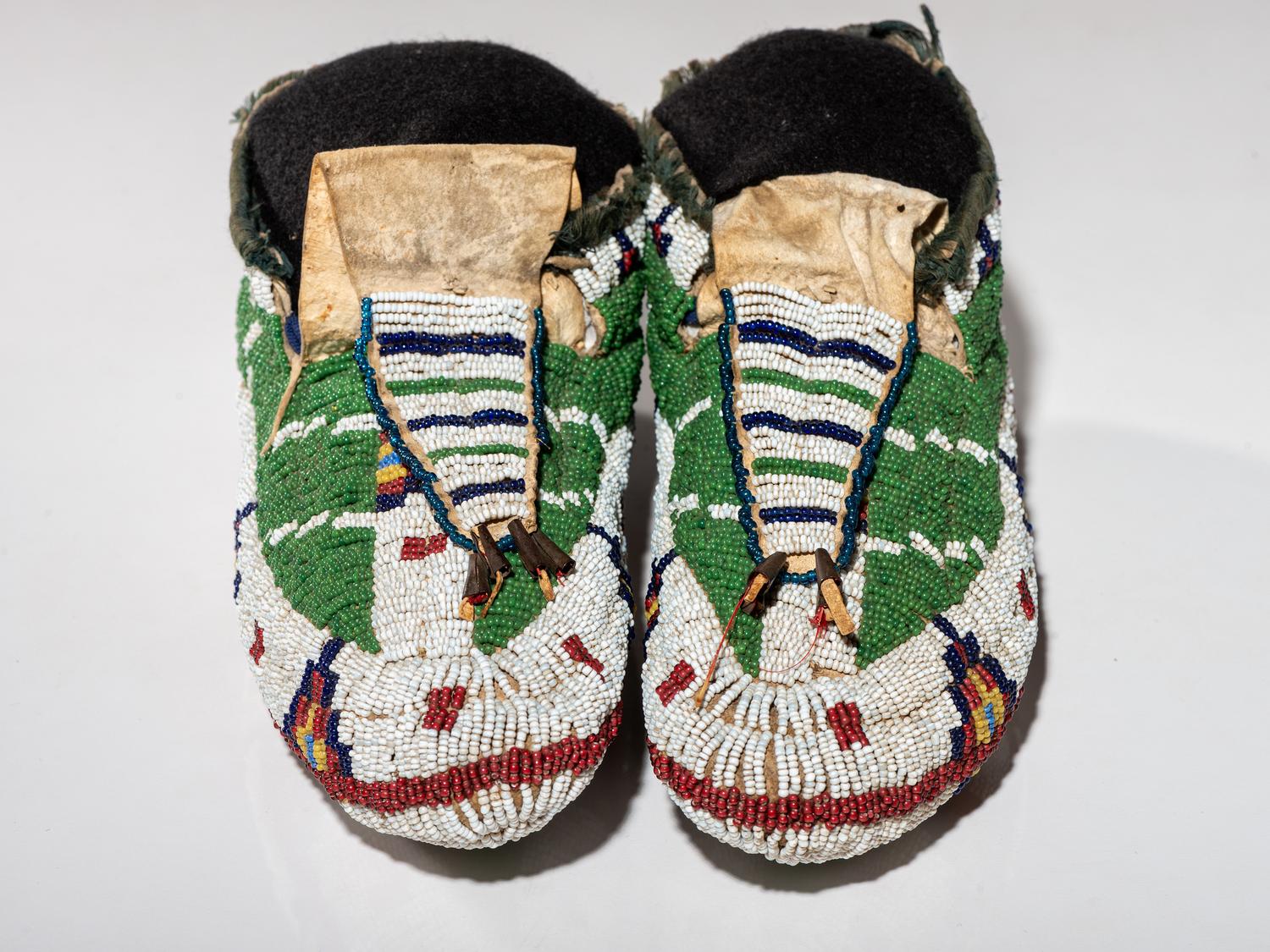 Sioux Fully Beaded Hide Moccasins