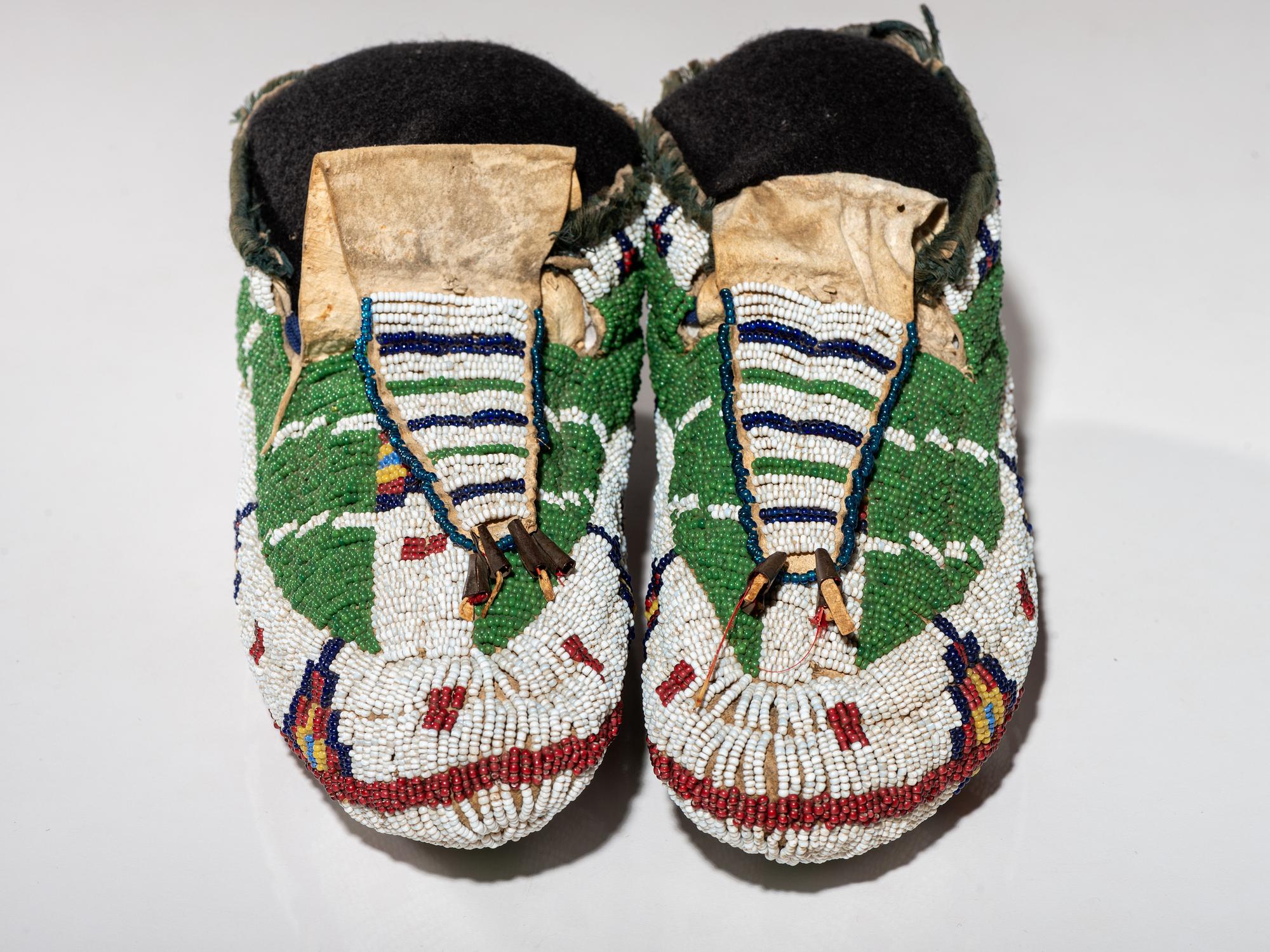 Sioux Fully Beaded Hide Moccasins