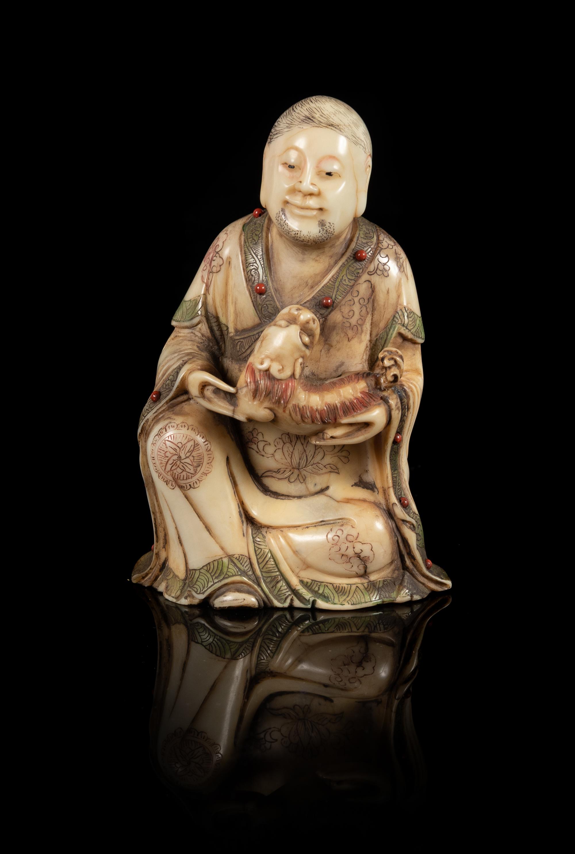 A Soapstone Figure of Luohan Height 4 inches. — 19TH/20TH CENTURY