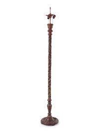 A Carved Lacquer Floor Lamp