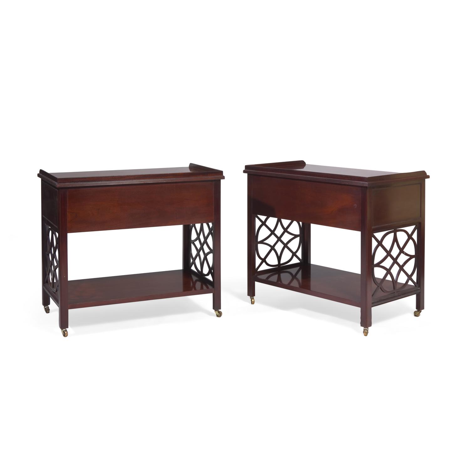 A Pair of Baker Furniture 'Historic Charleston' Mahogany Nightstands