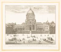 A Copper Engraving by Francois-Philippe Charpentier (French, 1734-1817) Vue Persepctive de la Facade de L'Abbaye Royal du Val du Grace