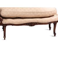 A Louis XV Style Carved Walnut Chaise Lounge