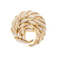 RETRO, BICOLOR GOLD AND DIAMOND JEWELRY SUITE