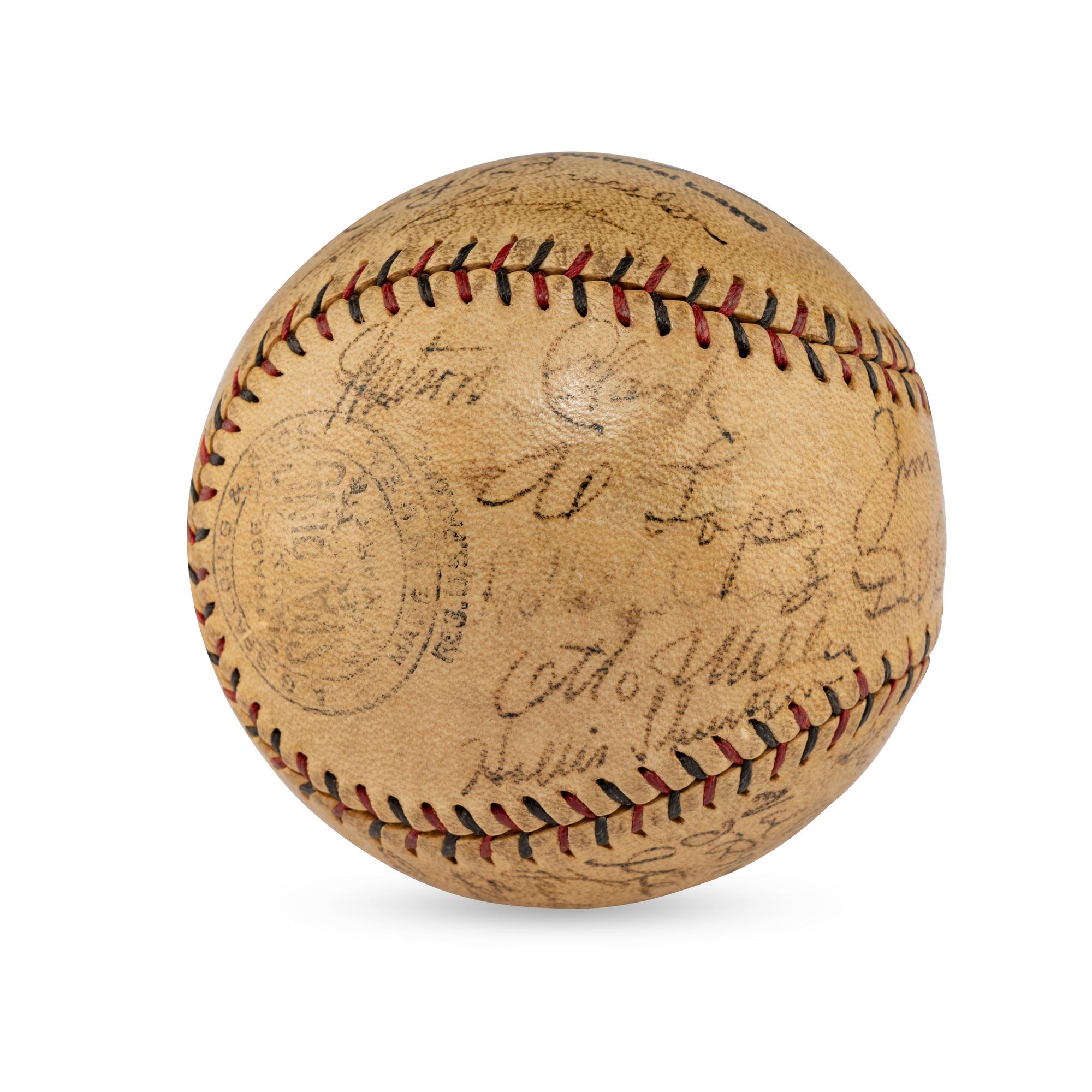 A 1930 Brooklyn Robins Team Signed Autograph Baseball (JSA, Beckett Authentication Services Letters of Authenticity)
