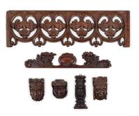 Ten Carved Wood Appliqués