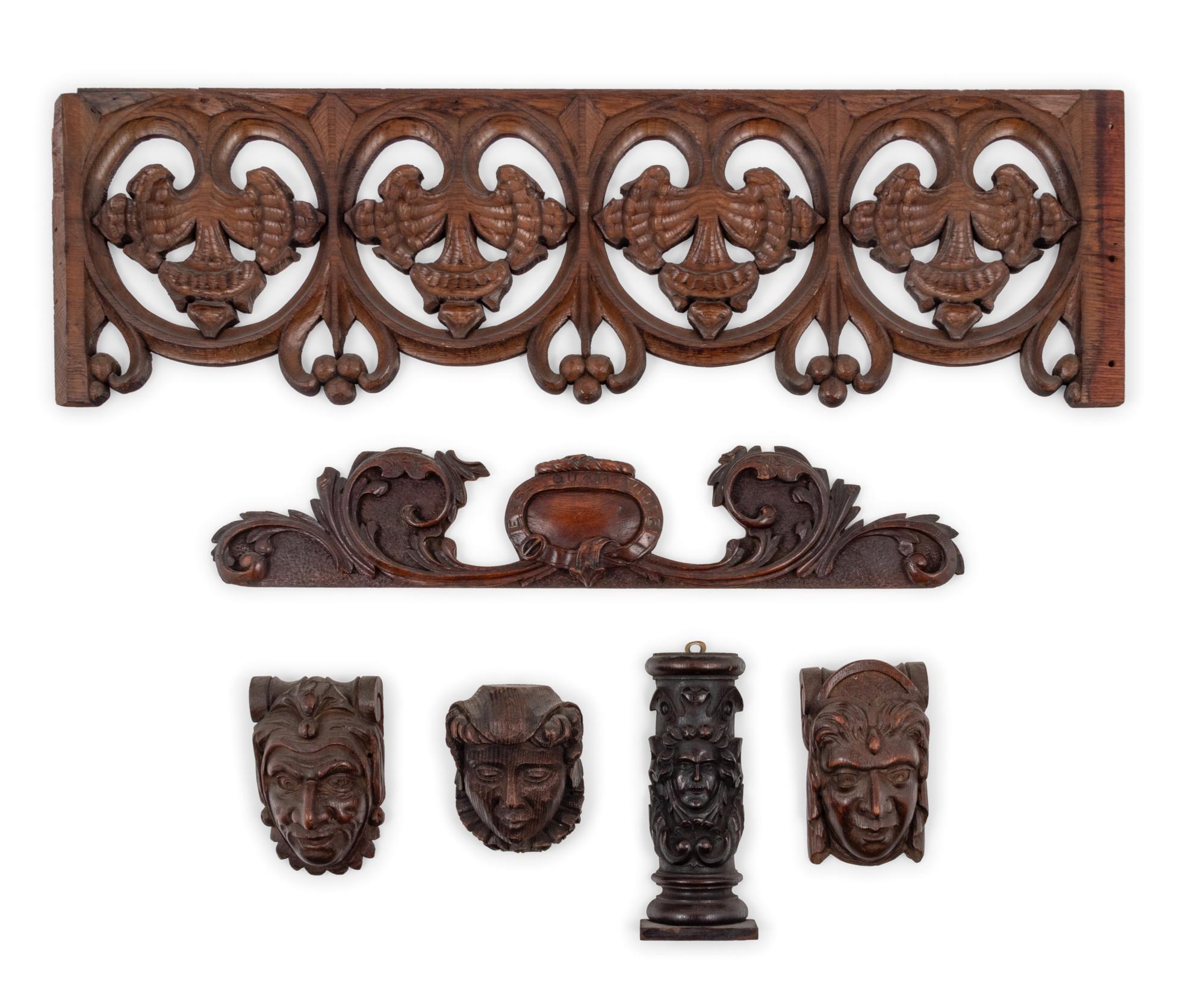 Ten Carved Wood Appliqués