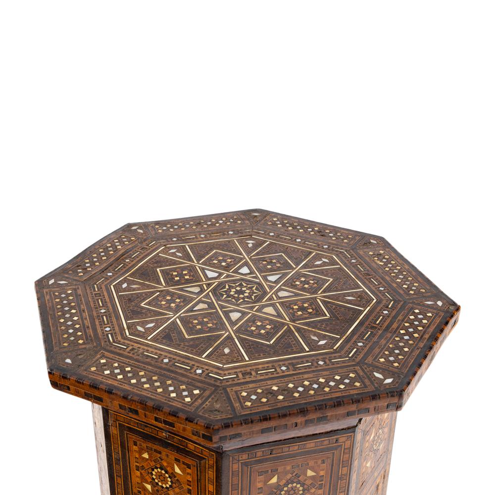 A Syrian Mother-of Pearl Inlaid Octagonal Side Table