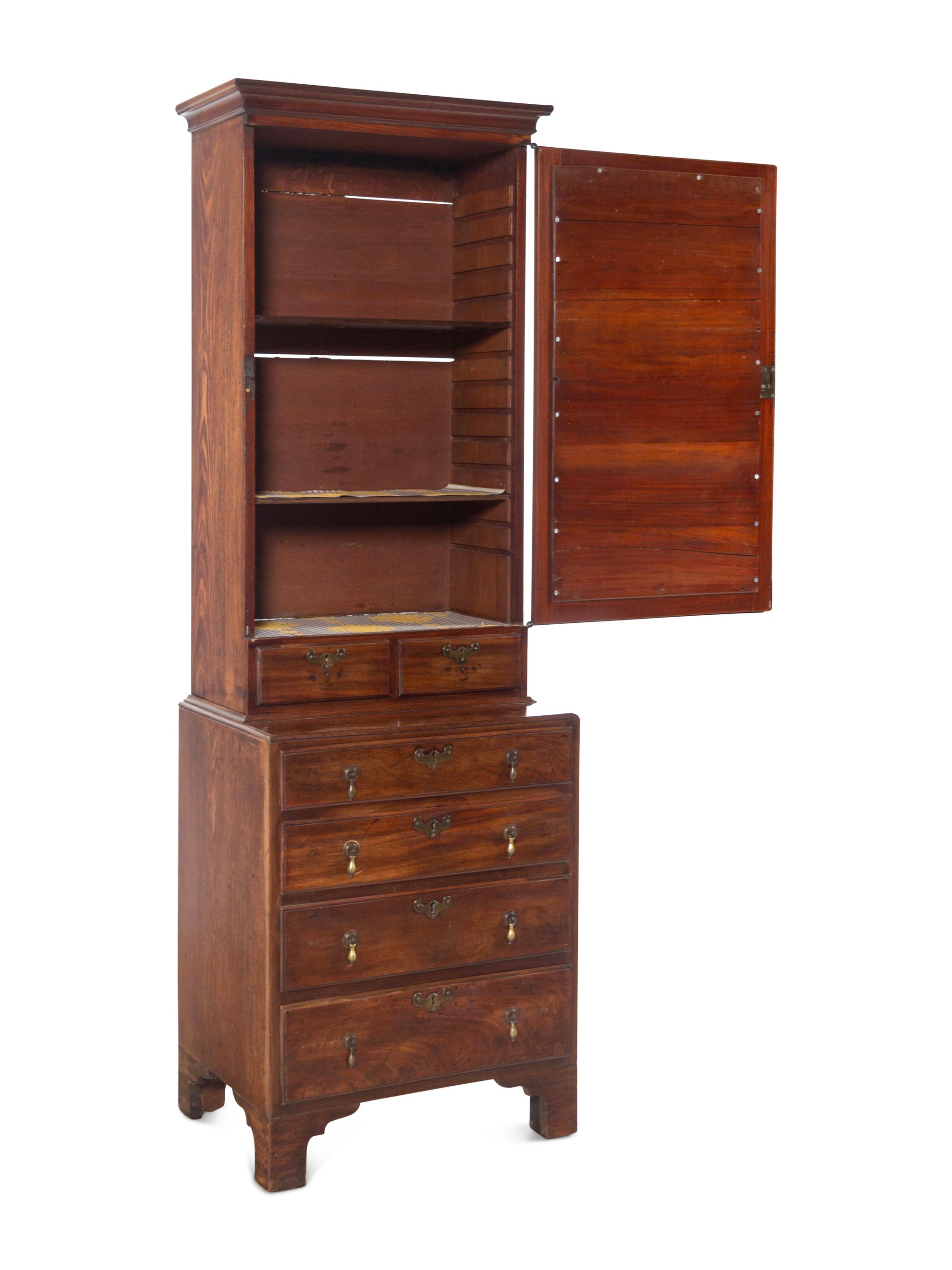 A George III Mahogany Cabinet-on-Chest