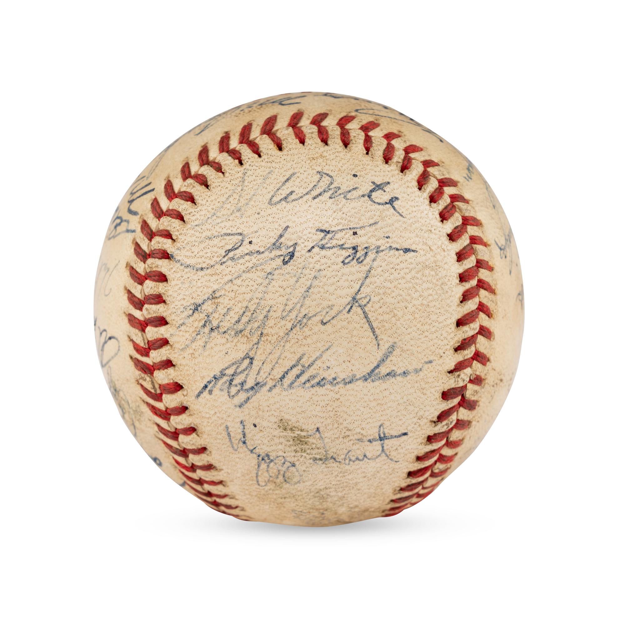 A 1942 Detroit Tigers Team Signed Autograph Baseball Featuring Charlie Gehringer (JSA Letter of Authenticity),